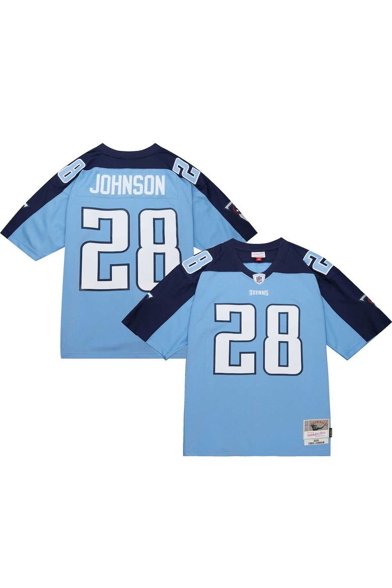 Men's Mitchell & Ness Chris Johnson Light Blue Tennessee Titans Legacy Replica Jersey, Main, color, Light Blue