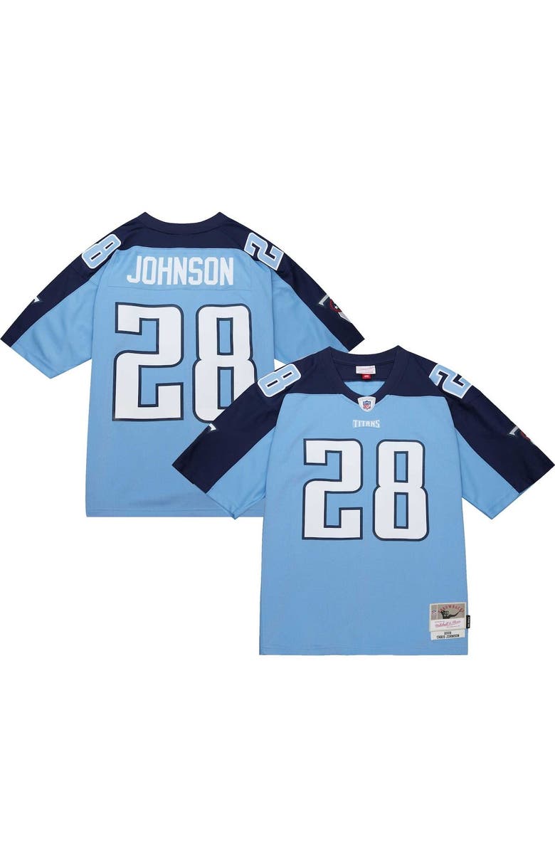 Mitchell & Ness Men's Mitchell & Ness Chris Johnson Light Blue Tennessee Titans Legacy Replica Jersey, Main, color, Light Blue