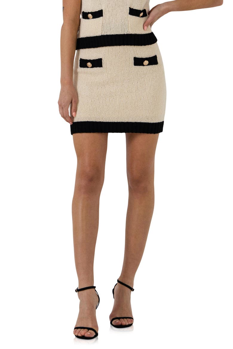 Button Detail Miniskirt, Main, color, CREAM