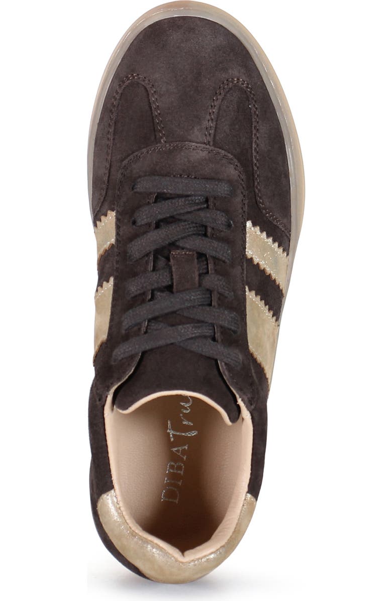 Diba True JON QWILL Lace Up Suede Sneaker, Alternate, color, Dark Brown/Gold