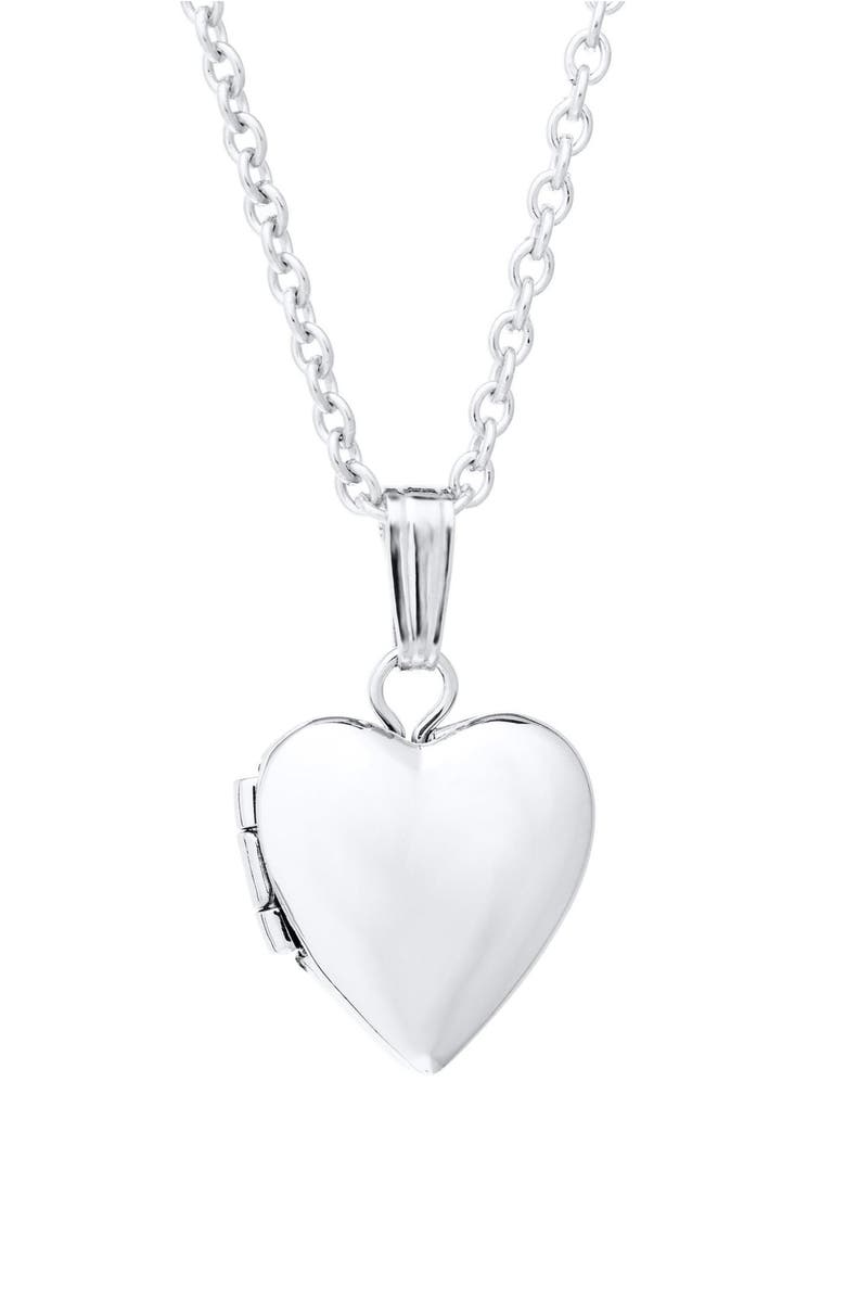 Mignonette Sterling Silver Locket Necklace, Main, color, Silver