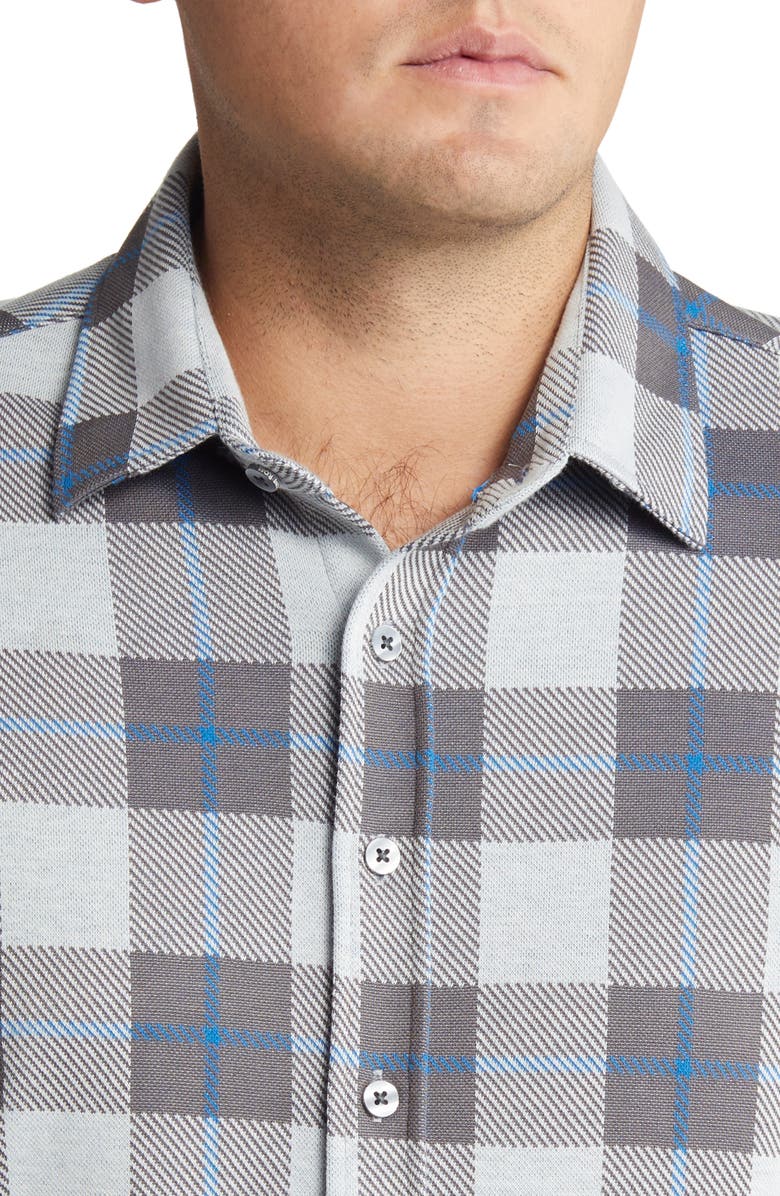 Stone Rose Men's Check Plaid Button-Up Shirt, Alternate, color, Grey