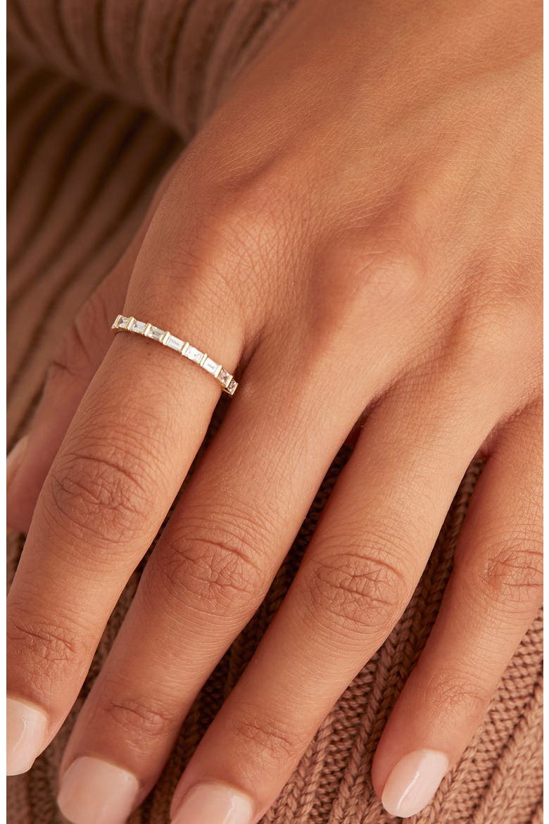 Baguette Diamond Half Eternity Band, Alternate, color, 14k Yellow Gold