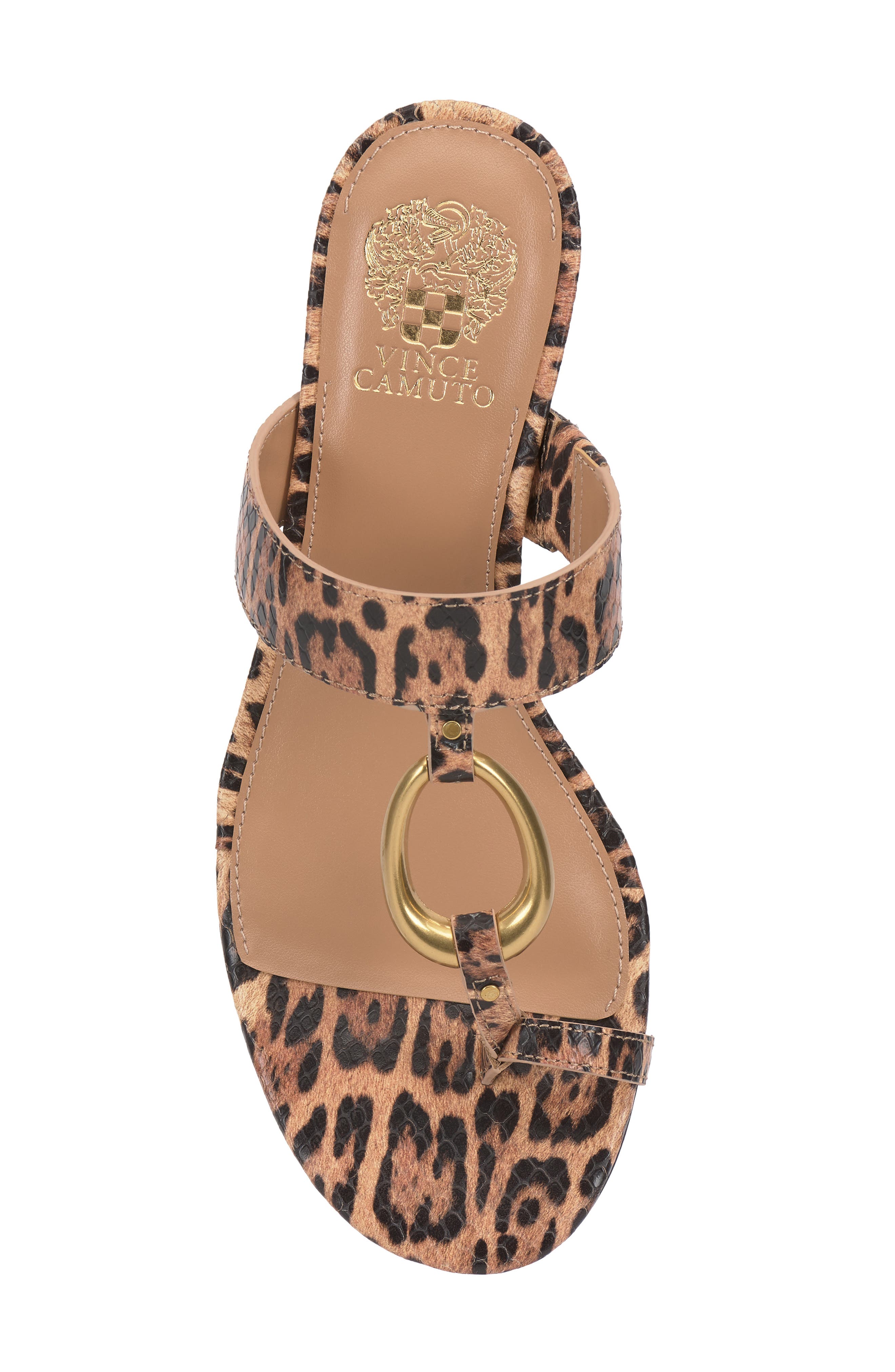 Vince Camuto Kimena Toe Loop Sandal, Alternate, color, Black/ Natural