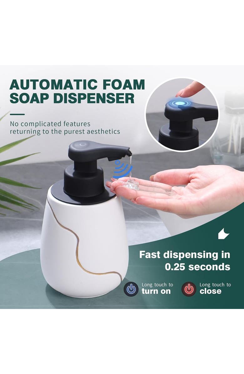 Bosilunlife Nordic Garden Automatic Liquid Soap Dispenser, Alternate, color, White