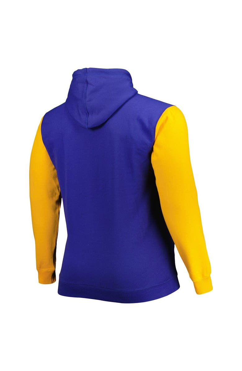 FANATICS Men's Fanatics Branded Royal/Gold Golden State Warriors Big & Tall Bold Attack Pullover Hoodie, Alternate, color, Royal