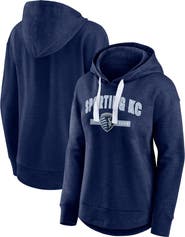 FANATICS Women's Fanatics Branded Heather Navy Sporting Kansas City Lineup Pullover Hoodie