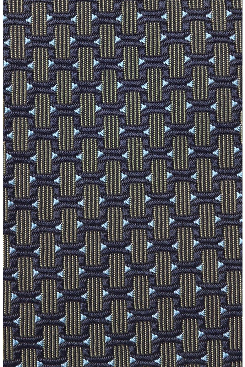Geometric Woven Silk Tie, Alternate, color, DARK GREEN