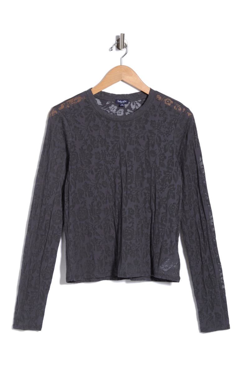 Burnout Long Sleeve Shirt, Main, color, ICE NAVY BLUE