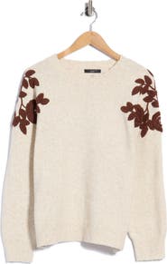 T Tahari Embroidered Sleeve Sweater