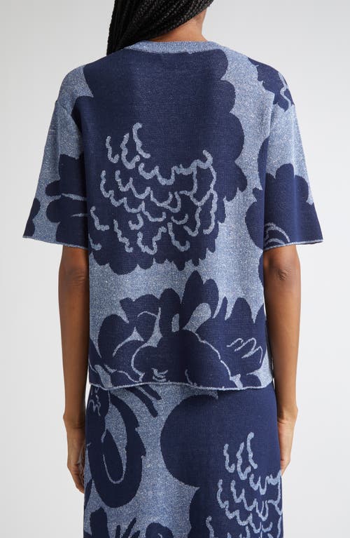 Marimekko Suloinen Pioni Floral Sweater Shirt In Blue