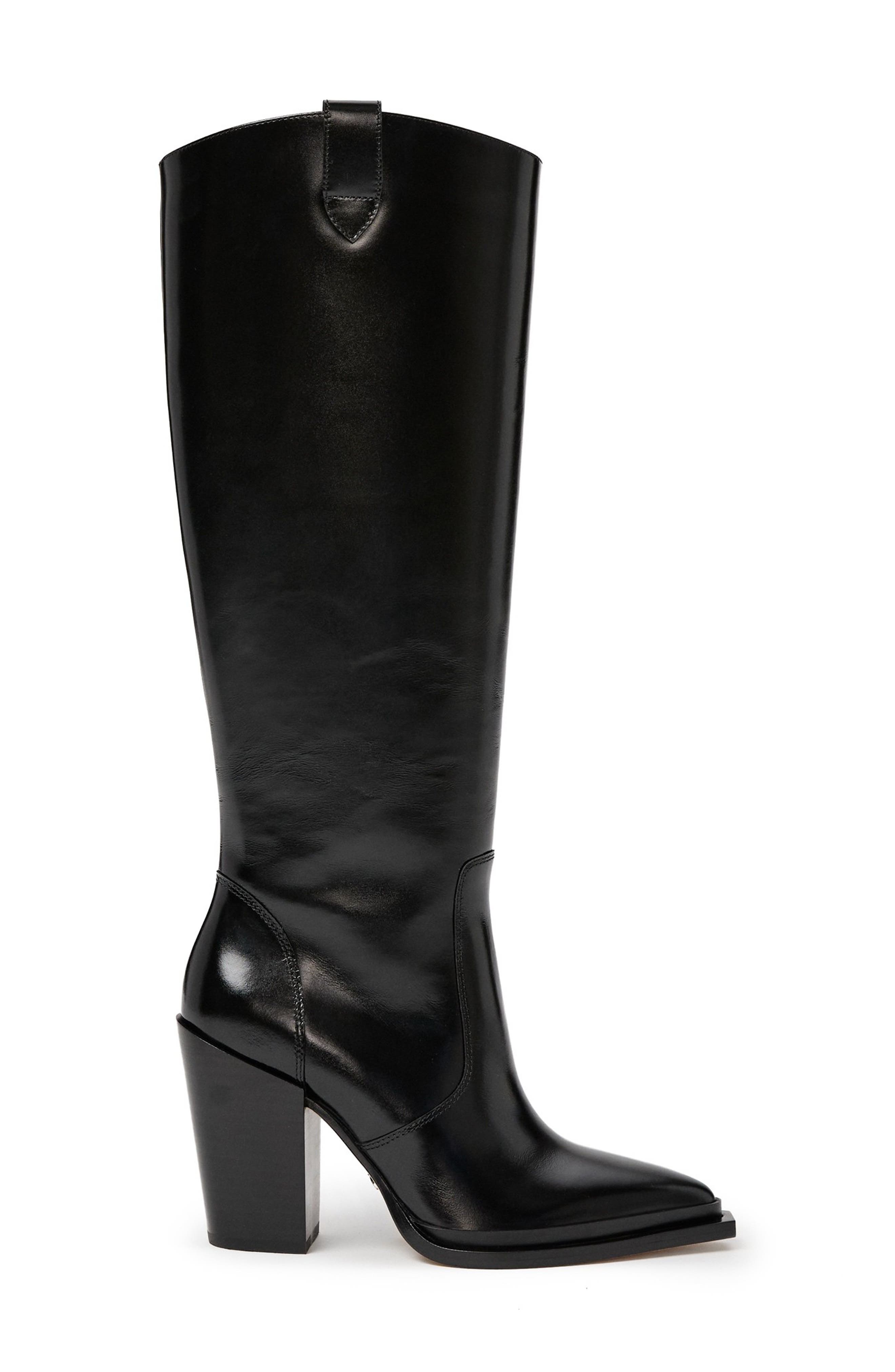 Pacey Leather Tall Boot, Alternate, color, BLACK