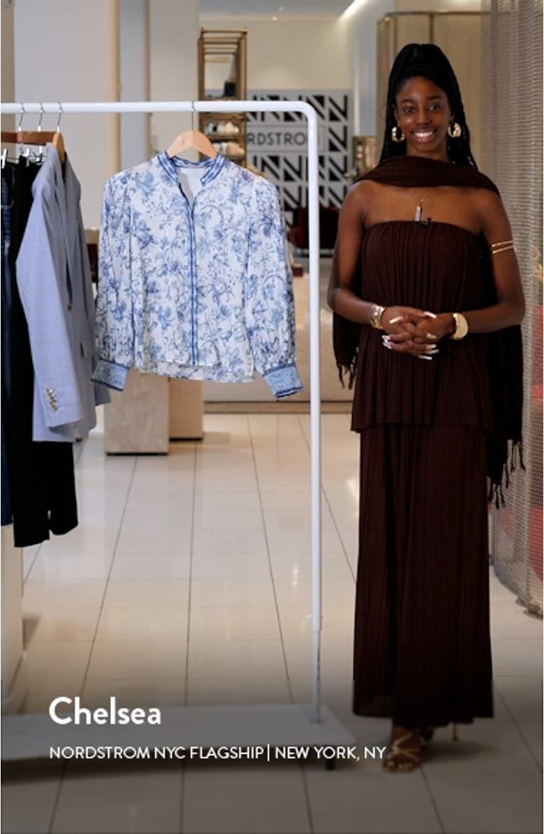 April Floral Blouson Sleeve Cotton Top, sales video thumbnail