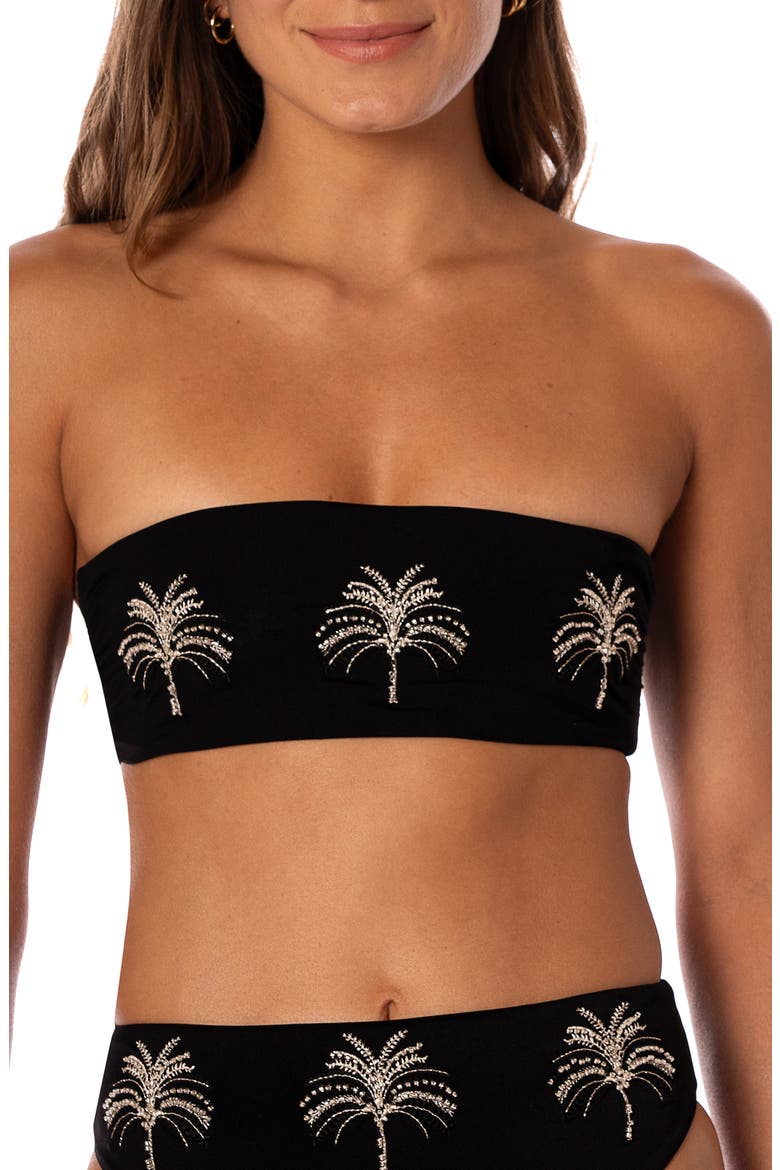 Midnight Palm Bryn Reversible Bikini Top, Main, color, BLACK