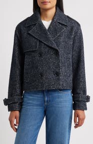 BCBGMAXAZRIA Short Trench Peacoat