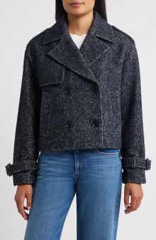 BCBGMAXAZRIA Short Trench Peacoat