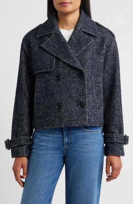 BCBGMAXAZRIA Short Trench Peacoat