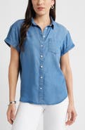 Caslon® Chambray Camp Shirt