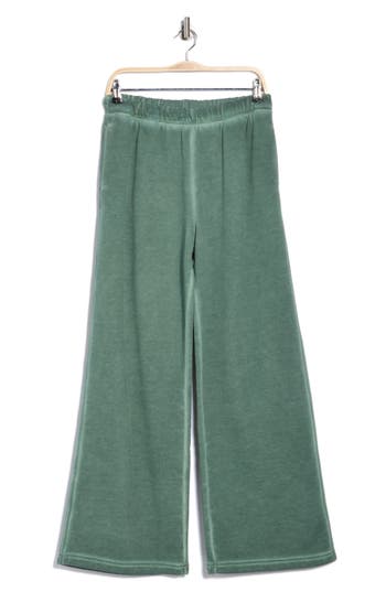 Good American Brushed Fleece Wide Leg Sweatpants