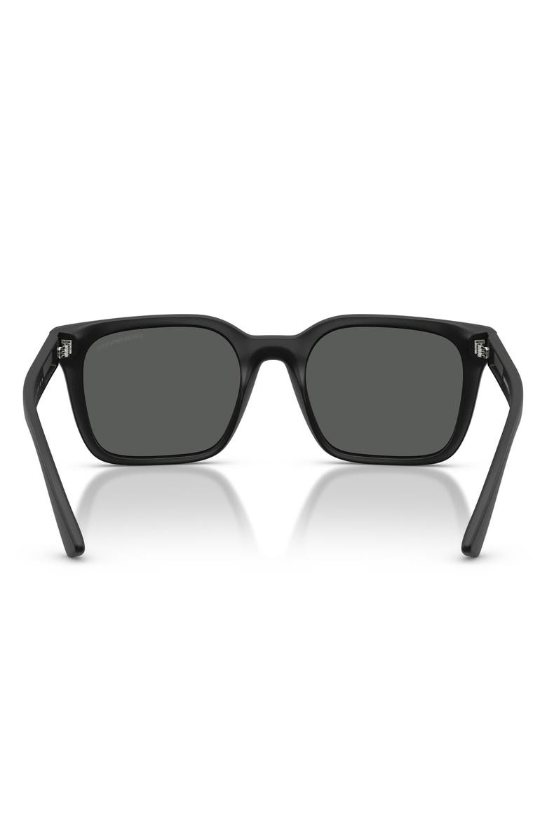 Emporio Armani 54mm Square Sunglasses, Alternate, color, Matte Black / Dark Grey