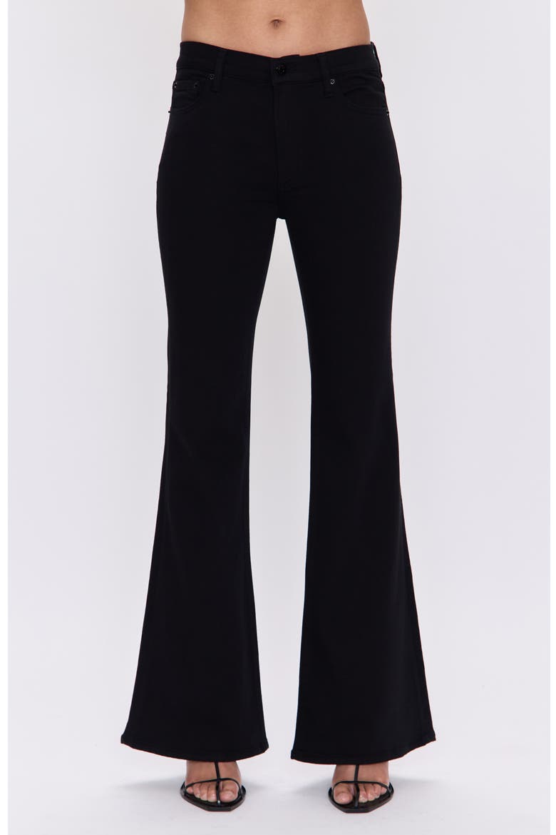 Kinsley High Waist Flare Jeans, Main, color, NOIR