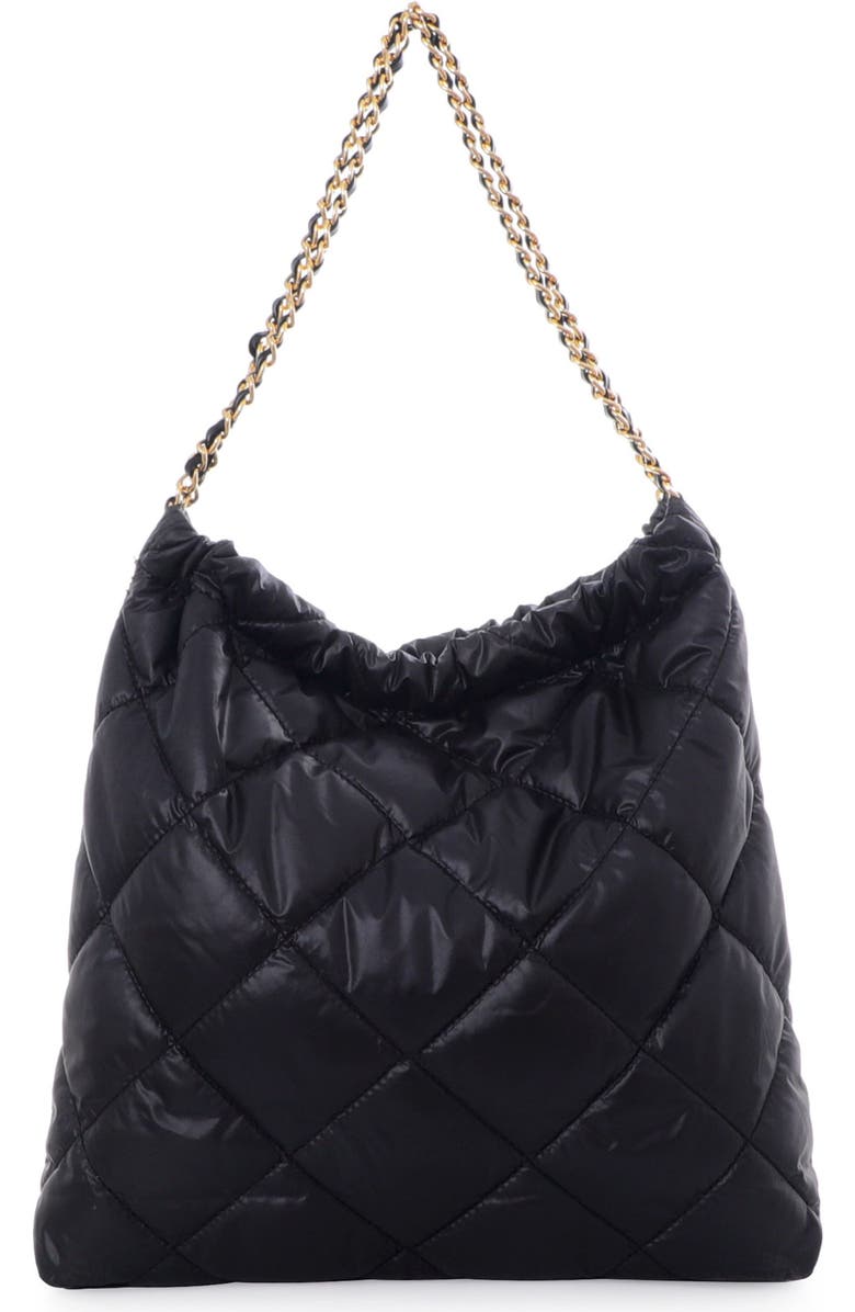 Adornia Quilted Cotton Tote Bag, Main, color, Black