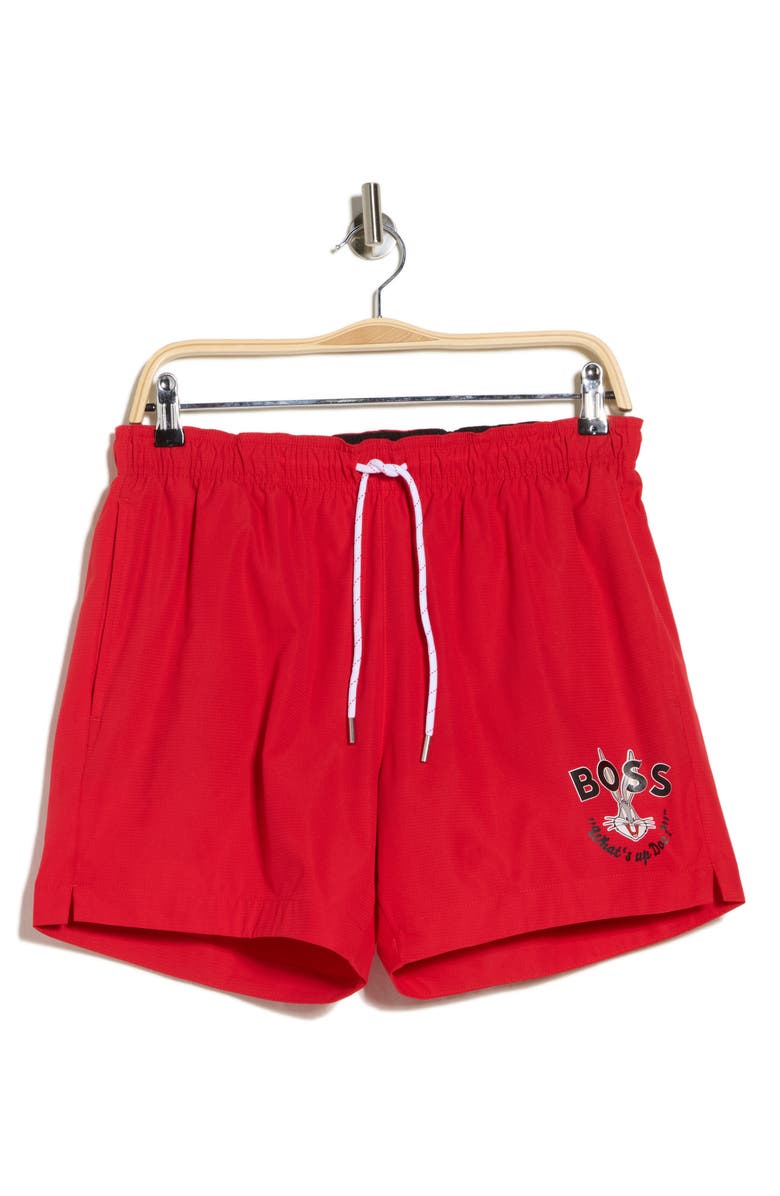BOSS x Looney Tunes<sup>™</sup> Flo Swim Trunks, Main, color, Bright Red