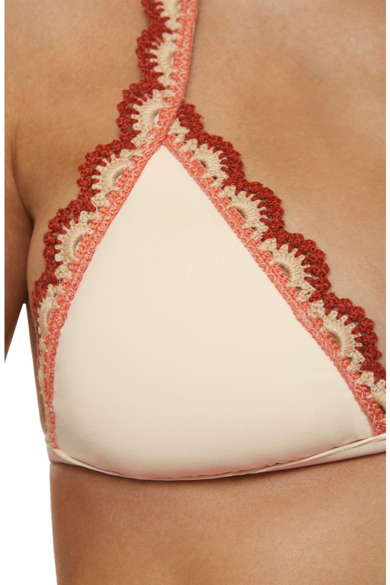 Malaga Crochet Trim Bikini Top, Alternate, color, NATURAL