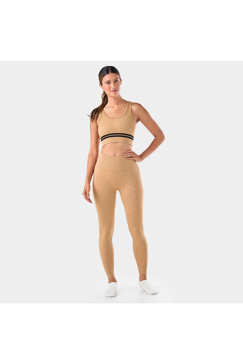 Seamless Vibe Rib Bra, Alternate, color, CAPPUCINO