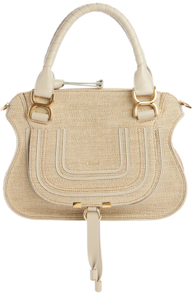 Chloé Marcie Woven Satchel, Main, color, Smoky Beige