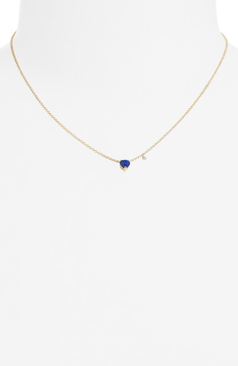 Meira T Lapis Lazuli Heart Pendant Necklace, Alternate, color,