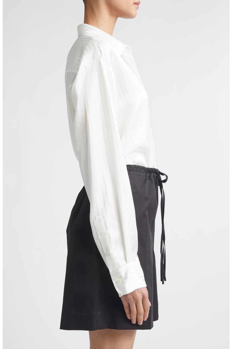 Nicole Jacquard Stripe Button-Up Shirt, Alternate, color, OFF WHITE