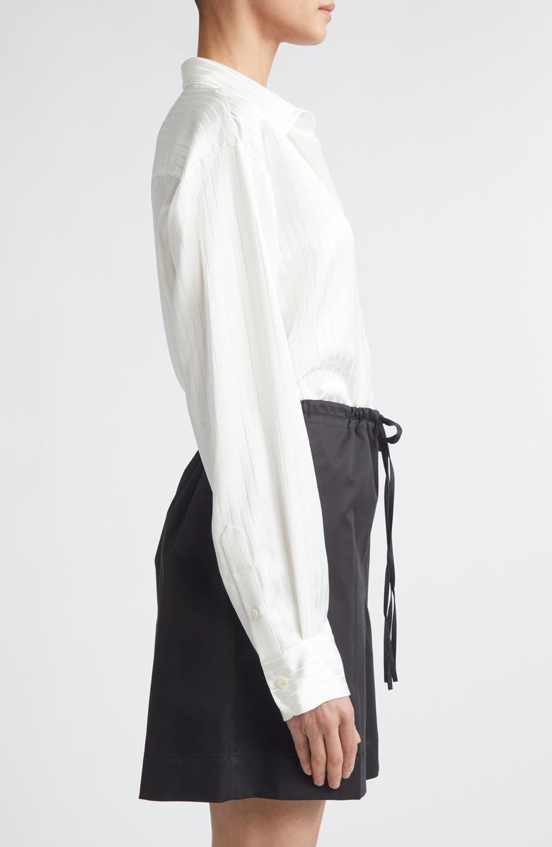 GIA STUDIOS Nicole Jacquard Stripe Button-Up Shirt, Alternate, color, Off White