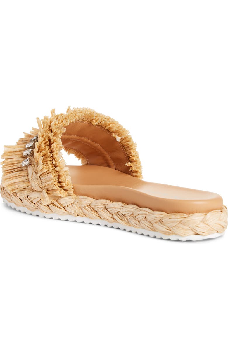 Prada Embellished Raffia Slide Sandal, Alternate, color,