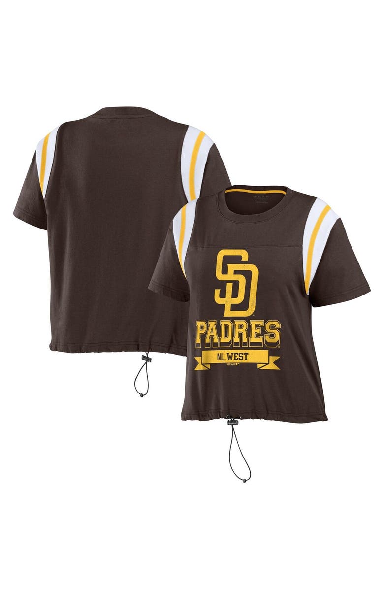 WEAR by Erin Andrews Women's WEAR by Erin Andrews Brown San Diego Padres Cinched Colorblock T-Shirt, Main, color, Brown