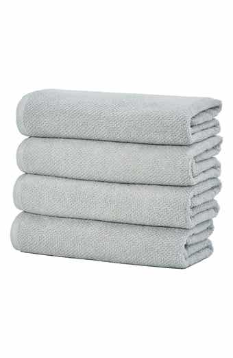 Woven & Weft Cotton 4-Pack Textured Bath Towel Set