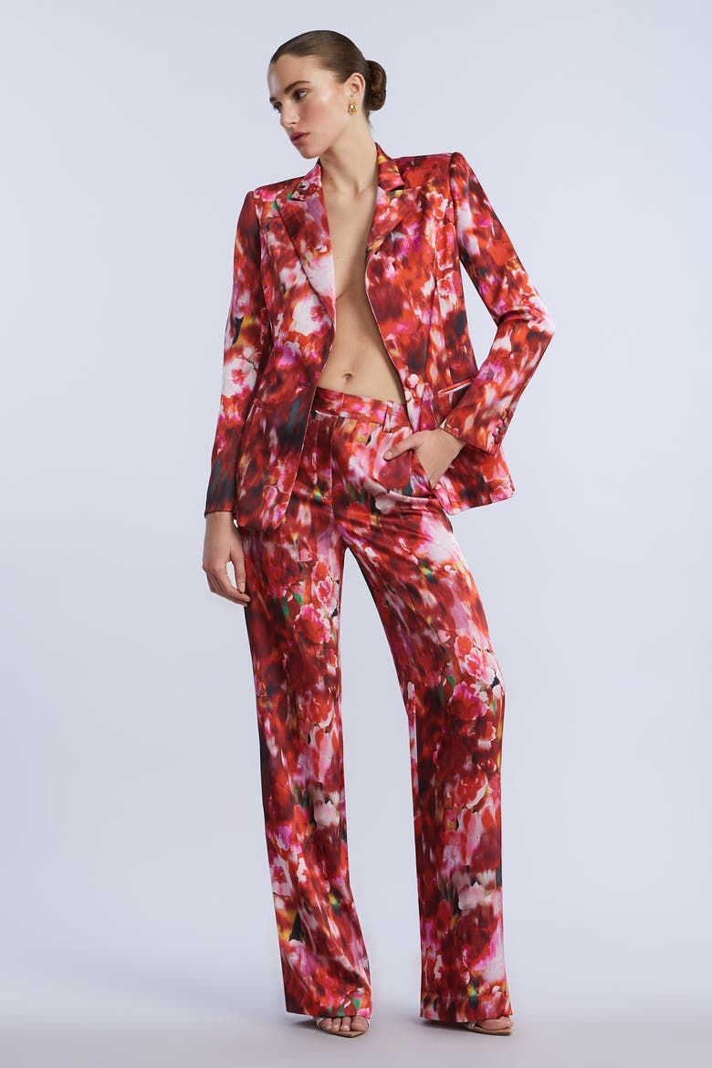 Washed Floral Blazer, Alternate, color, Washed Rose Chili Pepper Print