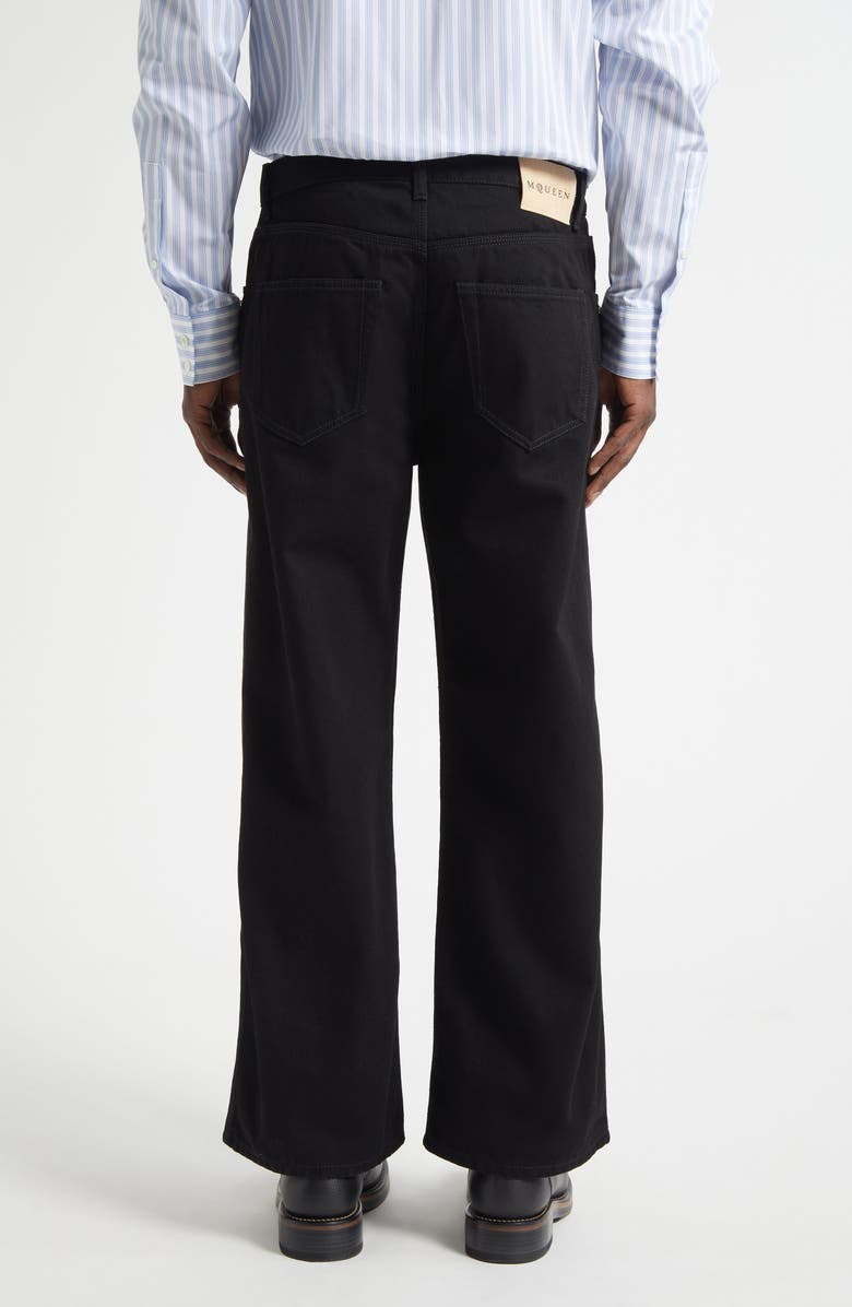 McQueen Studded Crop Painter Jeans, Alternate, color, Black