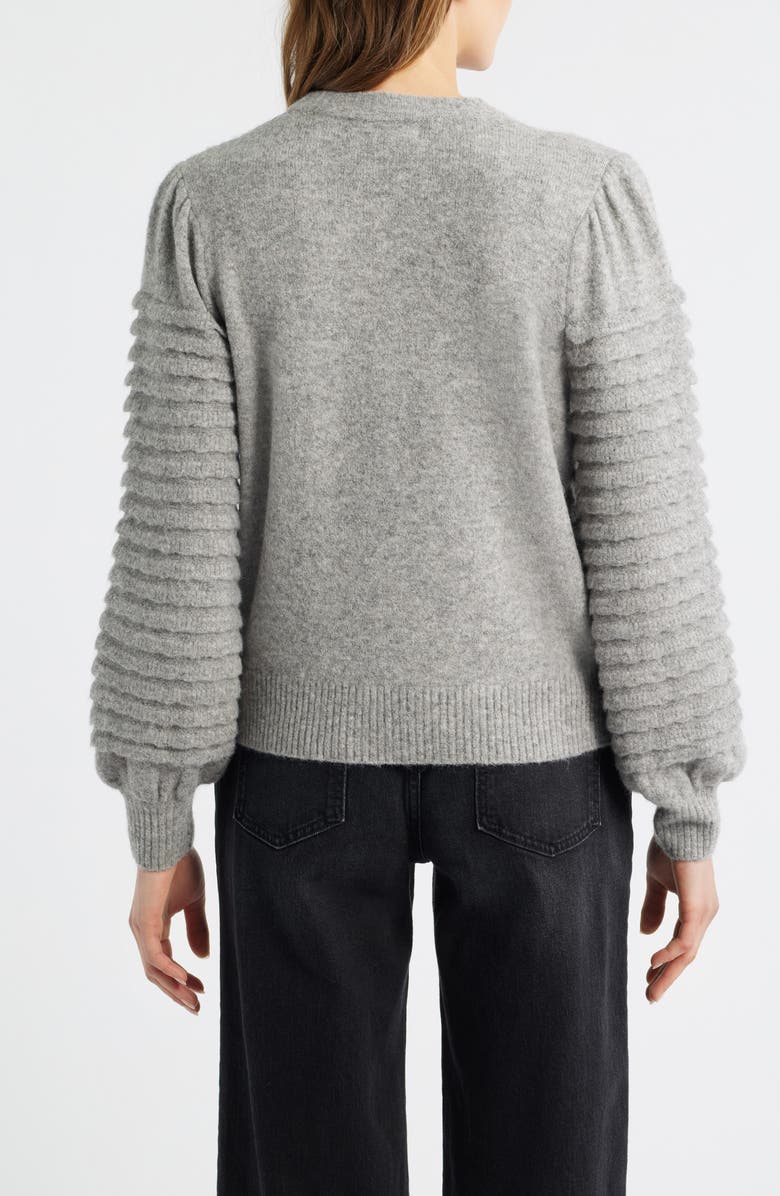 Treasure & Bond Scalloped Crewneck Sweater, Alternate, color, Grey Heather