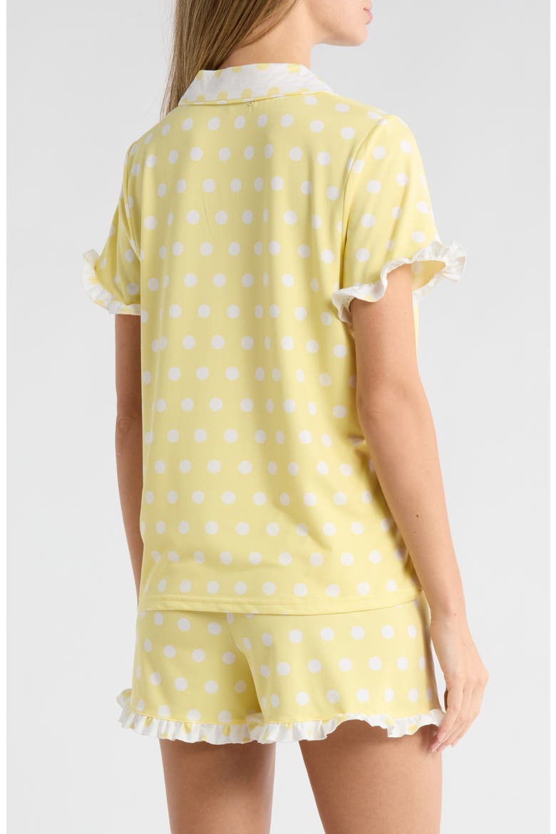 Polka Dot Tie Short Pajamas, Alternate, color, LEMON/WHITE