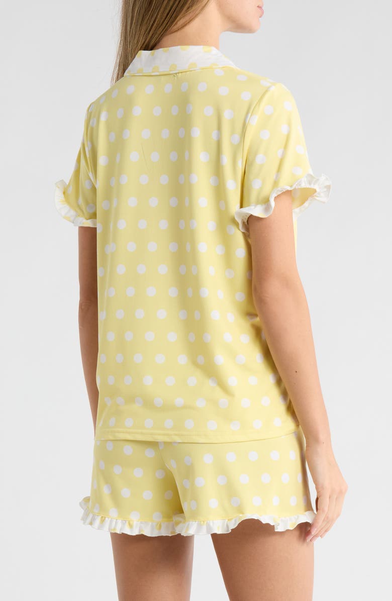 French Connection Polka Dot Tie Short Pajamas, Alternate, color, Lemon/White