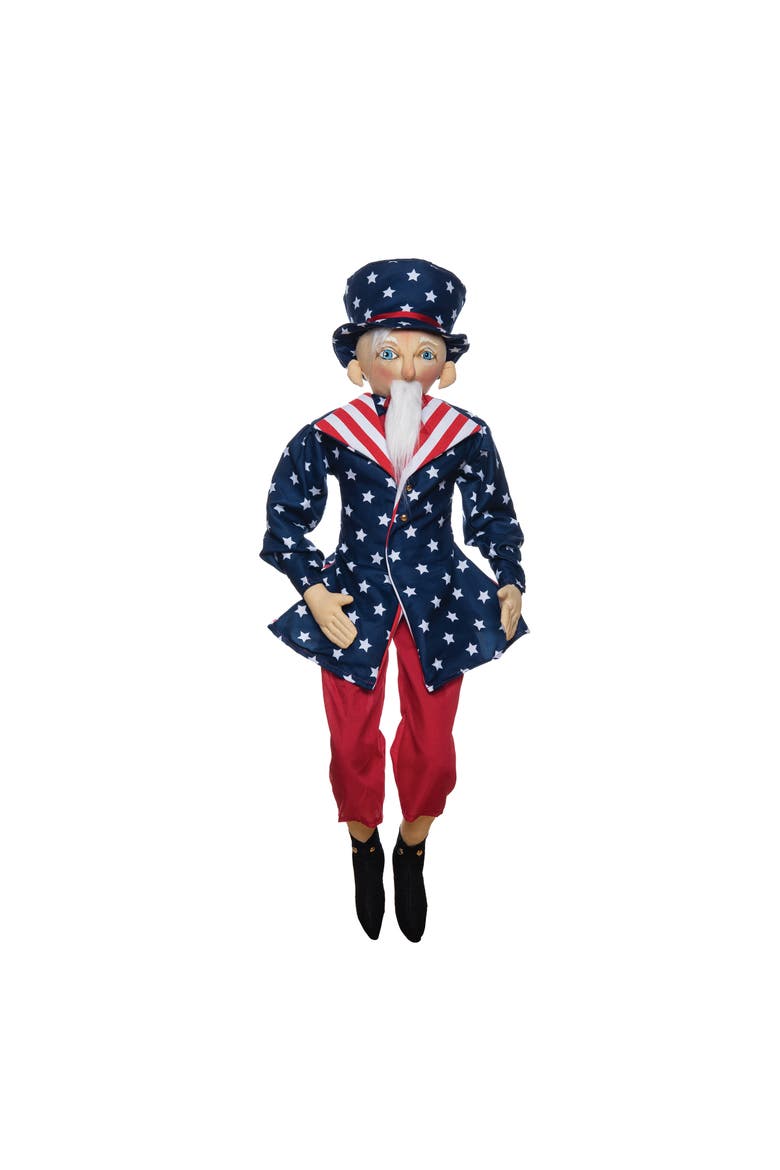 Uncle Sammy 4th of July Joe Spencer Gathered Traditions Figurine, Main, color, Blue