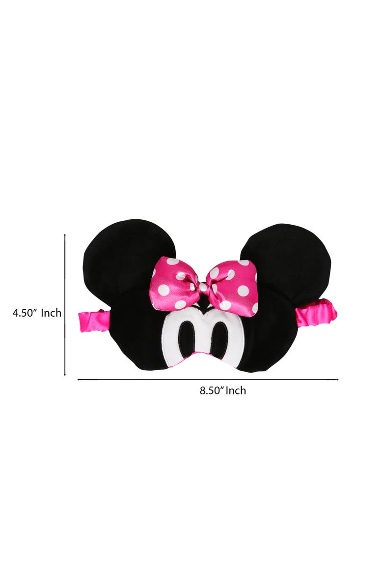 Disney Sleep Mask with Ears and 3D Bow, Alternate, color, Black, Pink