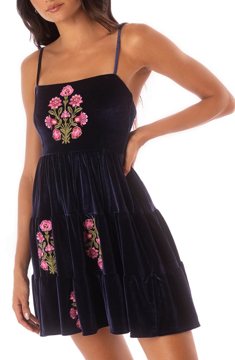 Maaji Bouquet Bliss Emily Cover-Up Dress, Alternate, color, Dark Blue