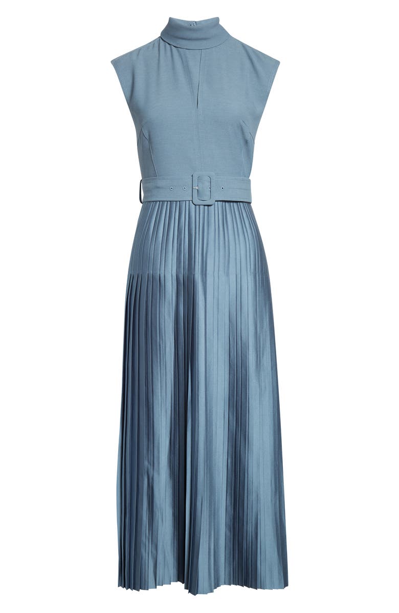 Reiss Ania Belted Pleated Maxi Dress, Main, color, Blue