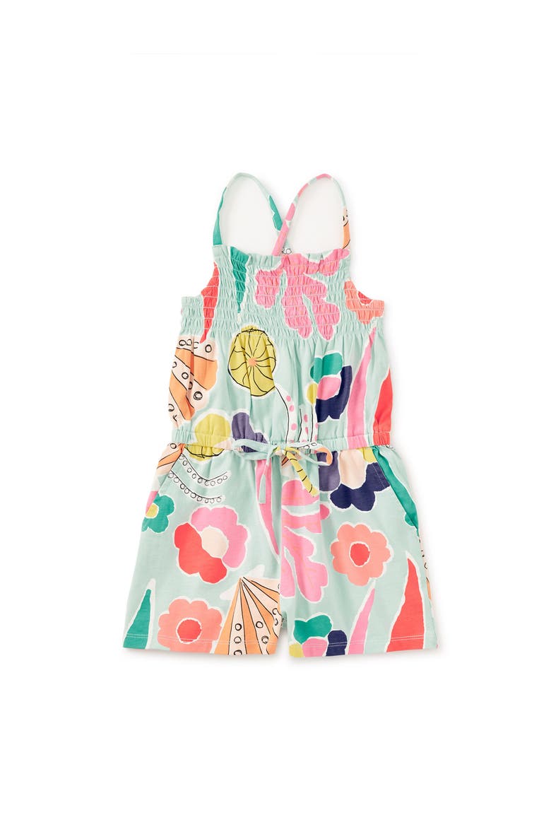 Smocked Strappy Romper, Main, color, Sea Floral