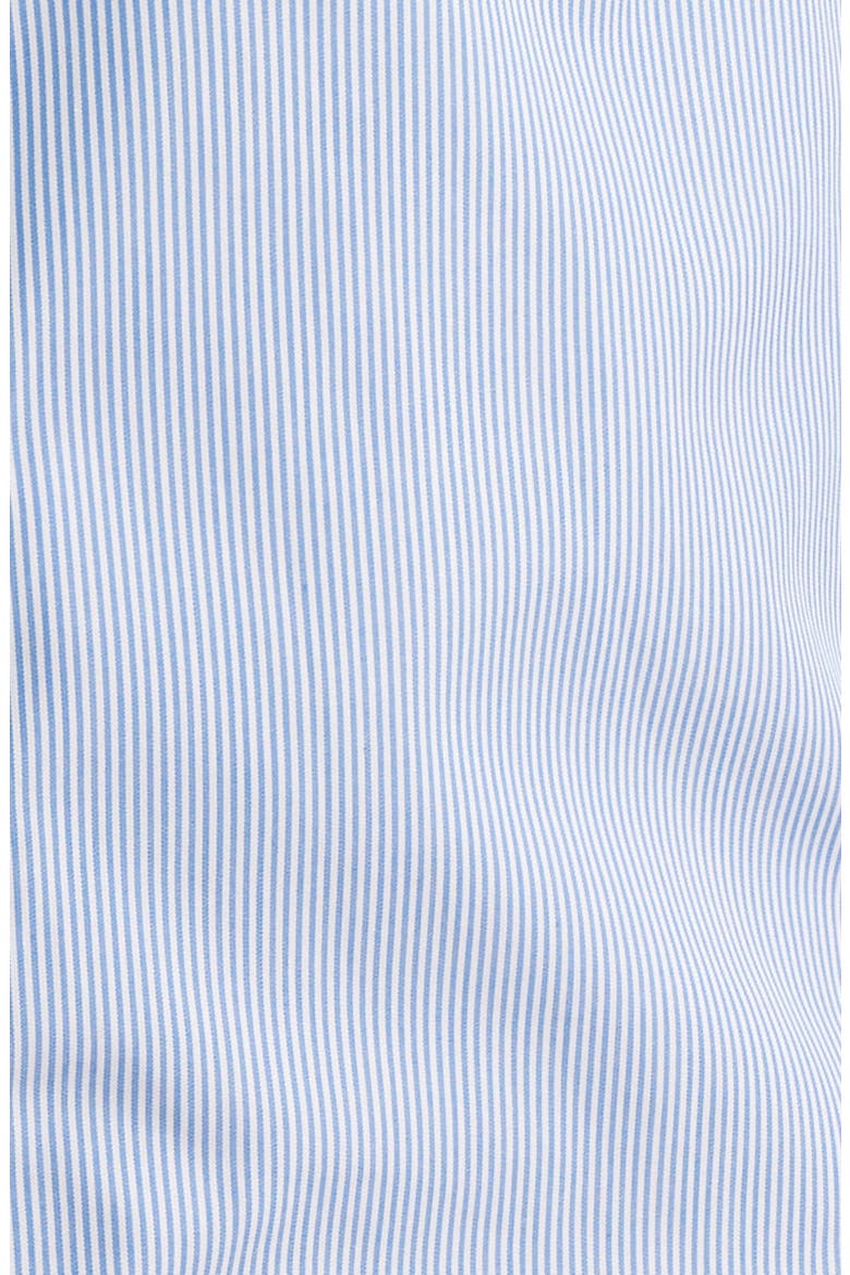 Trim Fit Pinstripe Cotton Dress Shirt, Alternate, color, WHITE/ BLUE