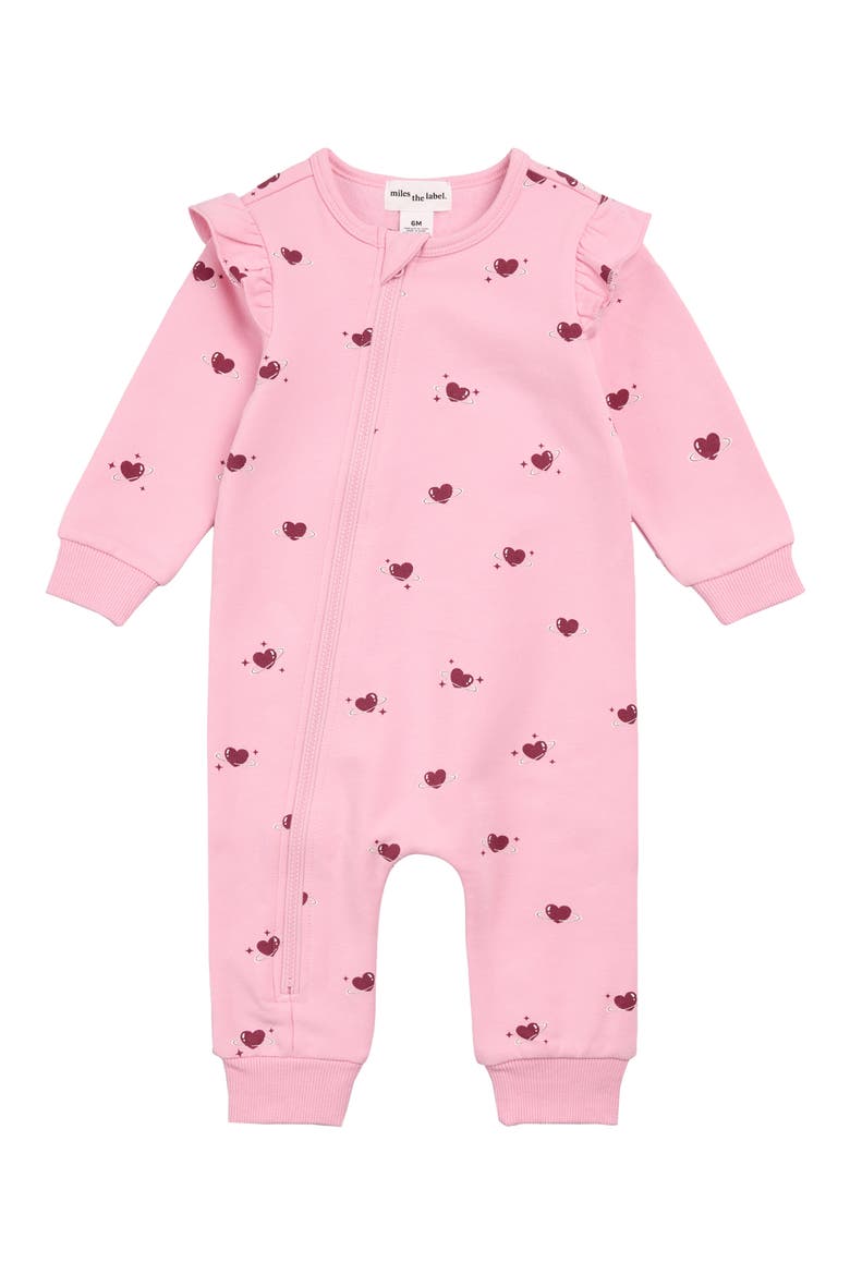 Kids' Ruffle Shoulder Long Sleeve Playsuit, Main, color, PINK