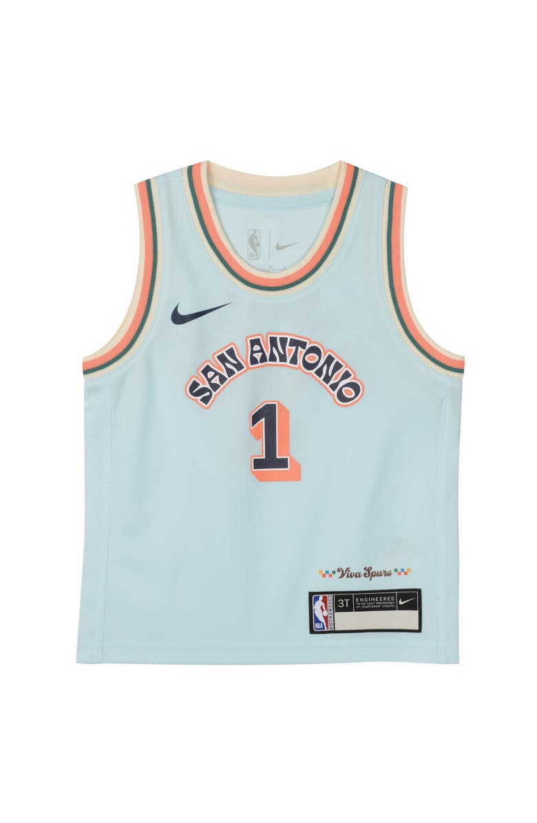 Nike Preschool Nike Victor Wembanyama Light Blue San Antonio Spurs 2024/25 Swingman Player Jersey - City Edition, Alternate, color,