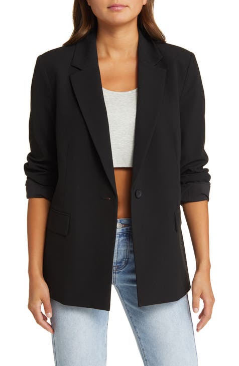 Black blazer coat womens online